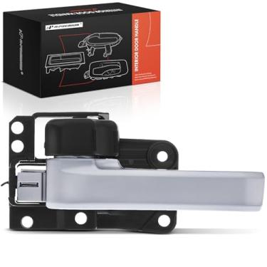 Imagem de A-Premium Maçaneta interior do lado do motorista dianteiro ou traseiro esquerdo compatível com Toyota Sequoia 2008-2015, alavanca prata e maçaneta preta, substituição # 69206-0C050, 692060C050