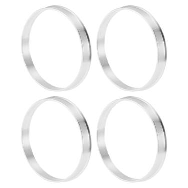 Imagem de INFINAUTO Anéis centralizados no cubo da roda do carro OD 72,6 mm para ID 69,1 mm Eixo central de rodas com absorção de choque Hubrings liga de alumínio tom prateado durável