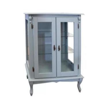 Imagem de Vitrine Média 105x80cm 2 Portas + 2 Prateleiras de vidro e Pés Luiz XV