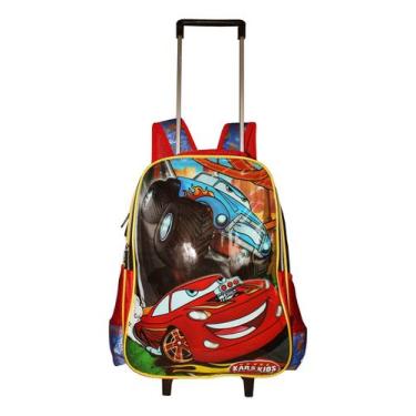 Imagem de Mochila Infantil Kars Kids Carros Meninos Rodinhas Escolar  - Ponto Ve