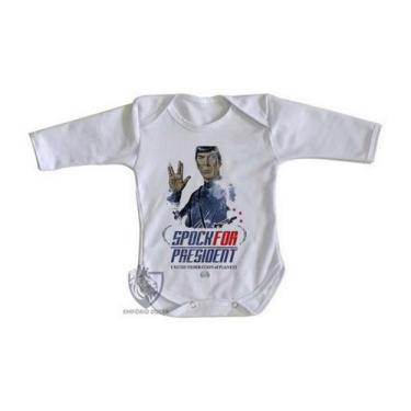 Imagem de body nenê criança roupa bebê manga longa Spock for President - Empório