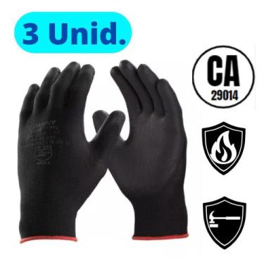 Imagem de Kit 3 Luva Epi Antiestatica Segurança Trabalho Multitato Ca Proteção E