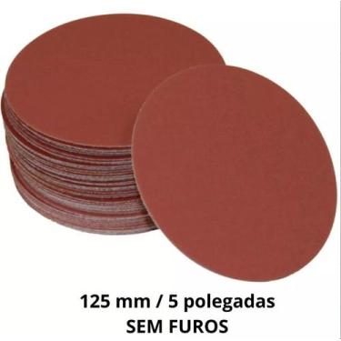 Imagem de 50 Disco Lixa 125mm 5 Pol Lixadeira Roto Orbital Furadeira - FanCo