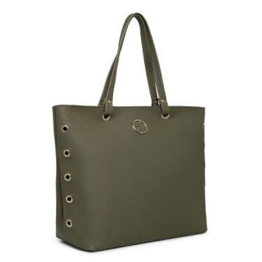 Imagem de Bolsa JACK Feminina Sacola Ombro Tiracolo Verde Militar Marca Josy Ann