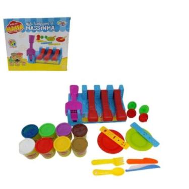 Imagem de Kit Massinha De Modelar Hambúrguer 8 Cores 21 Peças - Wellkids - Well 