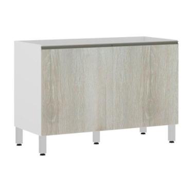 Imagem de Balcão De Pia Sem Tamp 120cm Branco Com Legno Crema - LUCIANE