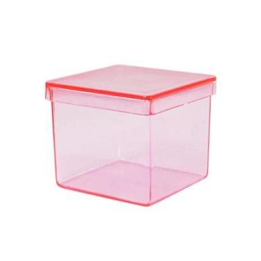 Imagem de Caixinha acrílica 3x3cm pct c/10 un. lsc toys, ROSA TRANSP.