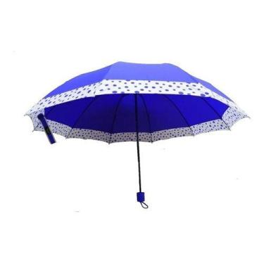 Imagem de Guarda Chuva Sombrinha Grande Reforçado Borda De Bolinha 569 - Tem Tud