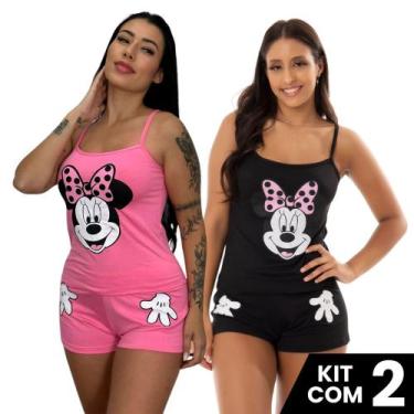 Imagem de Kit 2 Baby Dolls Short e Blusa de Alça Estampado Mãozinha Personagem C