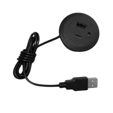 Imagem de Tomada de Embutir em Sofá USB Redonda USB A e USB C - Ficone & Reis 