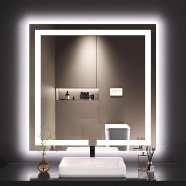 Imagem de Espelho quadrado jateado iluminado com led frio 60x60cm TOUCH - Woodgl