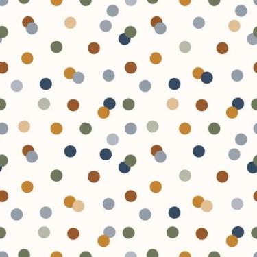 Imagem de Papel de Parede Vinílico Confete vinho, bege, marinho e verde 4418 53x