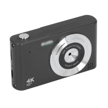 Imagem de Câmera Vlogging 4K, Câmera Digital Portátil Com Tela 48MP e 2,4 Polegadas Com Zoom 16X e Luz Preenchimento, Câmera CCD Compacta Com Foco Automático para Fotografia Suporte 128 GB
