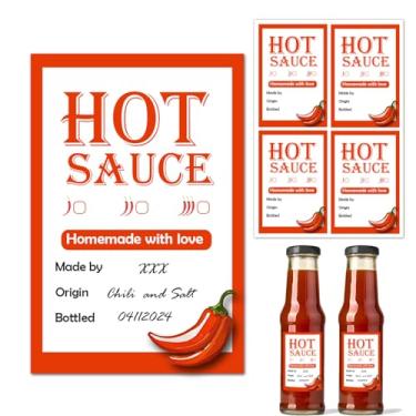 Imagem de 40 peças de etiquetas de molho picante adesivos caseiros para molho de pimenta etiquetas decorativas para garrafas de molho picante, etiquetas de garrafa de Natal para pequenas empresas, suprimentos