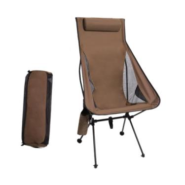 Imagem de oshhni Cadeira dobrável Moon Chair com bolsa de transporte para adultos Cadeira de pesca estável Cadeira de acampamento para mochila ao ar livre Caminhada, CafÉ