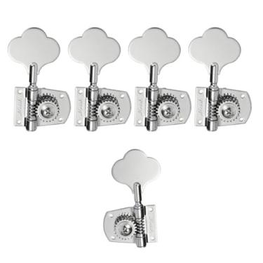 Imagem de KAISH Cloverleaf 5 cordas afinadores de baixo afinadores de baixo 5 cordas teclas de afinação de baixo para padrão/Highway One Series Jazz Bass J Bass/Precision Bass P Bass Chrome 4 direita/1 esquerda