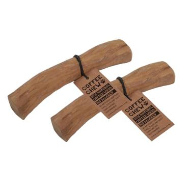 Imagem de COFFEE CHEW® Mastigar para cães Coffee Wood – Pacote com 2 bastões mastigáveis de madeira de café real e brinquedo durável para cães, 100% natural e sem aditivos químicos, cuidados dentários e alivia