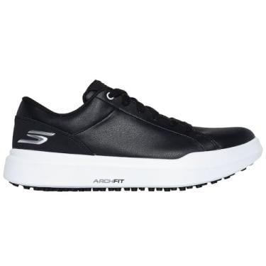 Imagem de Skechers Tênis feminino de golfe Drive 6 Arch de couro com ajuste relaxado à prova d'água, Preto, 36