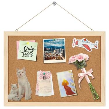 Imagem de Quadro de cortiça, quadro de avisos FEBSNOW Cortiça, quadro de visão de 37 x 28 cm, quadro de avisos para escritório, placa de pinos montada na parede para escritório, casa e escola