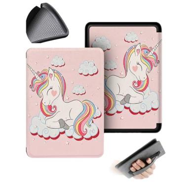 Imagem de GUKSRASO Capa para Kindle Paperwhite (7", 12ª Geração, Release 2024) e Kindle Colorsoft Signature Edition com Tira de Alça de Mão TPU Soft Traseiro Com a Função Automotor/Sleep