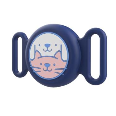 Imagem de Capa Case para Airtag Coleira Pet Gato Cachorro a Prova de Água Impermeável Silicone Rastreador Localizador Air tag (AZUL)
