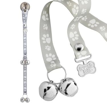 Imagem de PoochieBells The Original Potty Training Bells for Doggie Potty Bells for Doggie Bells, Easy Puppy Training, Alto e Durável Sinos Pendurados para Porta, Assinatura Cinza