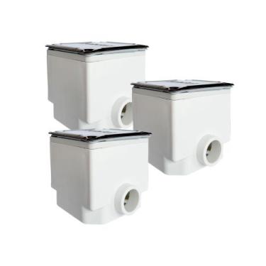 Imagem de Kit 03 Caixas De Passagem Plastica Tampa Inox - Sibrape