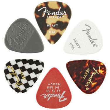 Imagem de Kit com 6 Palhetas Fender Heavy Medley Picks 351 Shape