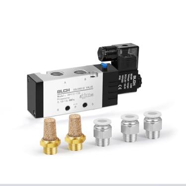 Imagem de BLCH Válvula Solenoide PNEUMATIC 4V410-15 DC12V Bobina Única Operada por Piloto Elétrica 2 Posições 5 Way Tipo de Conexão Caixa de Junção (4V410 DC12 1/5.1 cm NPT)