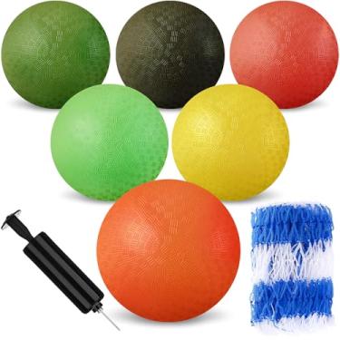 Imagem de Foilswirl 6 peças, 6 peças, bolas de playground de 15 cm, bolas coloridas infláveis de kickball, bolas esportivas para crianças e adultos, em jogos de bola, academia, ioga, material de festa escolar