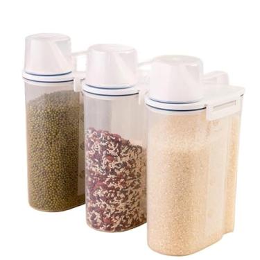 Imagem de Dispenser Para Alimentos Grãos Cereais Pote Hermético 2L(2 L,1 Pc)