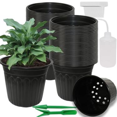 Imagem de Niiiice Pacote Com 50 Vasos De Plástico Flexíveis De 2,5 Galões, Recipiente De Início De Sementes Macio E Espesso Para Plantas Internas E Externas, Mudas, Vegetais, Suculentas E Estacas