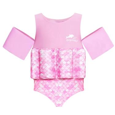 Imagem de Gogokids Bóias Para Crianças, Maiô De Uma Peça Com Flutuação Embutida E Asas De Braço Para Meninos E Meninas De 20 A 50 Libras, Colete De Natação Infantil