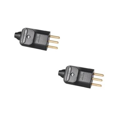 Imagem de Kit 2 Plug 2P+T 20A 250V PB Preto Com Prensa Cabo Margirius