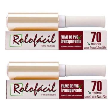 Imagem de Rolo Facil-filme Pvc  12cm X 70m Un - Dispafilm Kit C/ 2