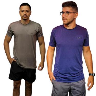 Imagem de Kit de 2 Camisas Dry Fit Masculina Para Academia Corrida Atletismo Dia