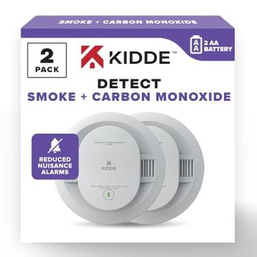 Imagem de Kidde Detector De Fumaça E Monóxido De Carbono, Alimentado Por Bateria Aa, Indicadores De Luz De Advertência Led, Pacote Com 2