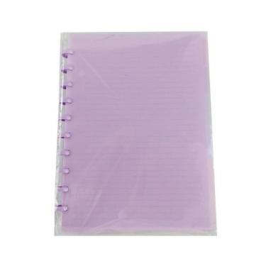 Imagem de Caderno Disco em PP A4 com 80 Folhas Escolar Yins Paper, Lilás