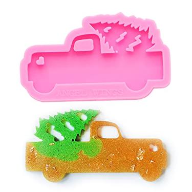 Imagem de Angel Wings Molde de silicone super brilhante em forma de caminhões estilo carro chaveiro molde de argila polímero DIY colar feito à mão resina epóxi joias molde de silicone moldes de artesanato de