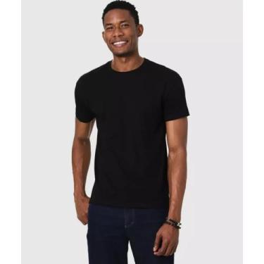 Imagem de Camiseta Masculina Lisa Basica Malwee Algodão Gola Redonda, Preto, M