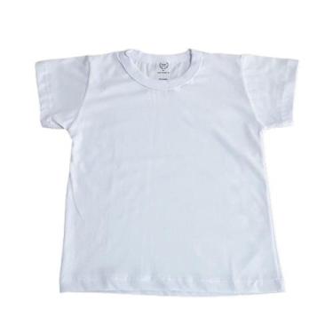 Imagem de Camiseta Juvenil Manga curta Infantil Branca Lisa 10 a 16 Anos 100 Alg