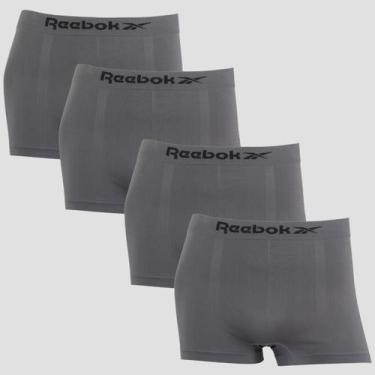 Imagem de Kit 4 Cuecas Boxer Reebok Masculina Microfibra Premium Lisa, 4 chumbo,