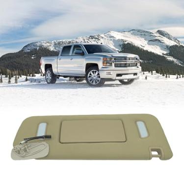 Imagem de NOVAPARTS 22850310 Viseira de sol direita do passageiro direito com luz espelhada para GMC Yukon Cadillac Escalade 2007-2013 Chevy Tahoe Avalanche Silverado 1500 2500 3500 Bege