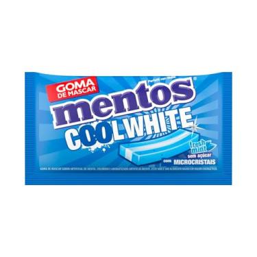 Imagem de Gomas de Mascar, Mentos, 3 Camadas Cool White, Sem Açúcar, Sabor Fresh Mint - 8,5g | 5 Unidades