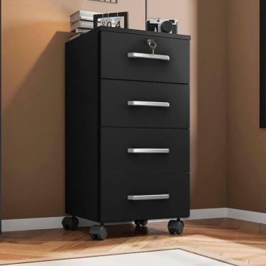 Imagem de Gaveteiro 4 Gavetas Guayaquil Preto Trama 