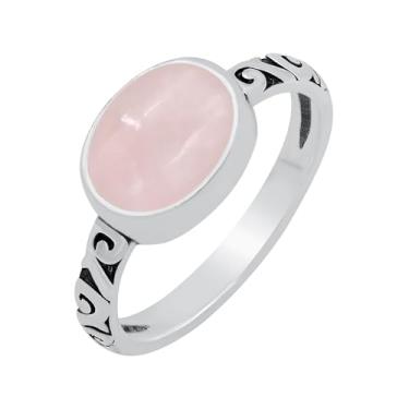 Imagem de Anéis de pedra preciosa natural de labradorita/pedra da lua/ametista/turquesa/lápis-lazúli oval para mulheres – Anel de pedra do mês de nascimento feito à mão com sobreposição de prata 925 joia