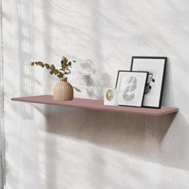 Imagem de Prateleira Decorativa Tae 120x10cm Multiuso Com suporte mdf 15mm Rosa - Ahazzo Móveis