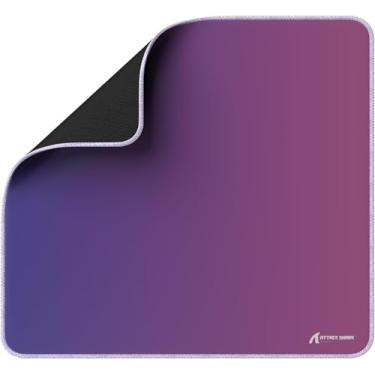 Imagem de ATTACK SHARK CM03 Mouse Pad grande,revestimento resistente à água,superfície de borracha antiderrapante com controle suave e textura pesada,bordas costuradas em microfibra,450x400x4mm(Roxo Gradiente)