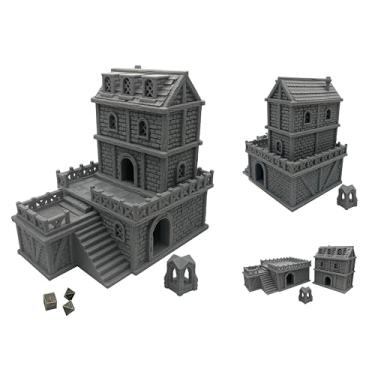 Imagem de Paintable Tabletop Miniature Building Terrains Compatible with D&D and Alike RPG War Games - 18mm/28mm Scale Scenery with Medieval Gothic Architecture Style (28mm Scale)