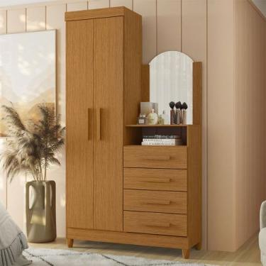 Imagem de Cômoda Capri Multiuso 2 Portas 4 Gavetas com Espelho New Albatroz, Cin